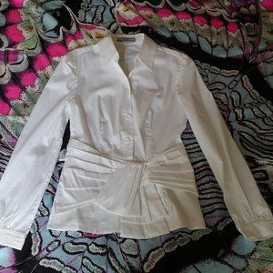 PRADA White Cotton Blouse Size 40 NWOT